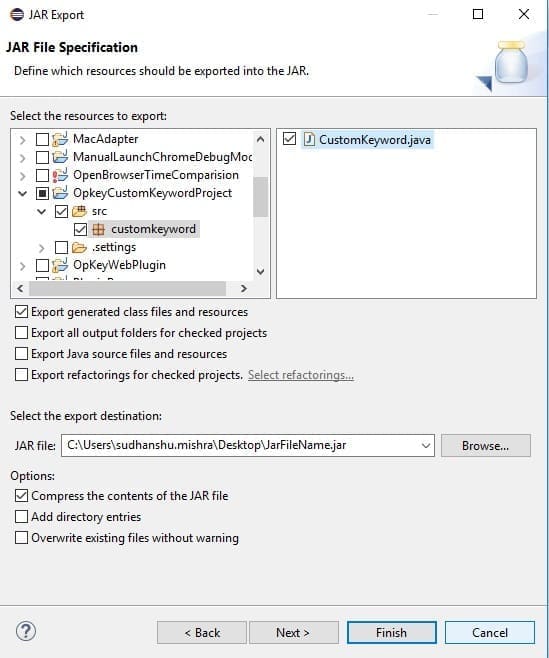 How to Add Custom Keyword in Opkey for Selenium Web driver Plug-in 5 JAR File Specifications