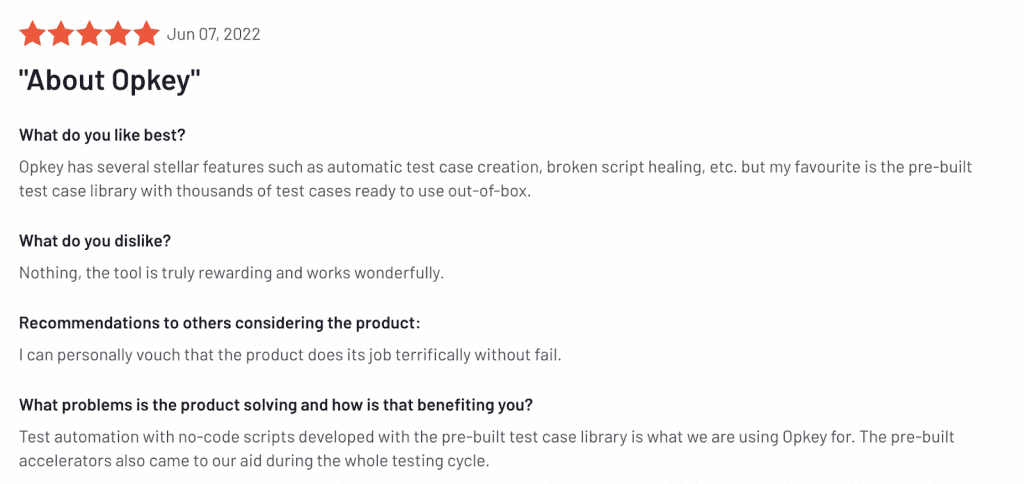 Opkey Receives New G2 Badges For Summer 2022 1 Opkey G2 Review