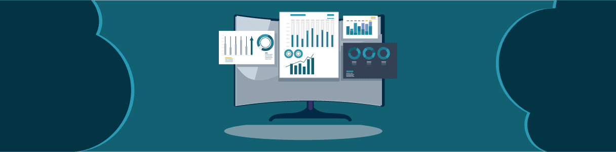 Charts and graphs displayed on a computer monitor, illustrating data analysis for workday automation testing.