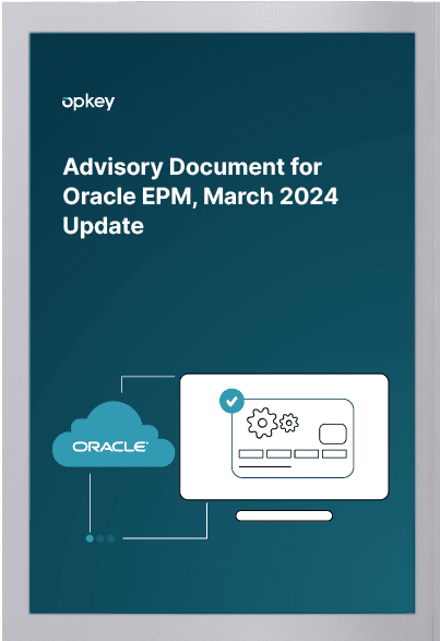 Advisory document for Oracle EPM March 2024 update. Graphic depicts cloud-based software update.