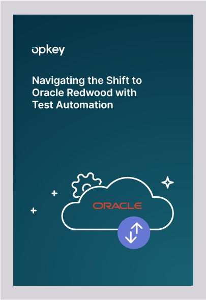 Diagram showing Oracle Redwood cloud migration with test automation
