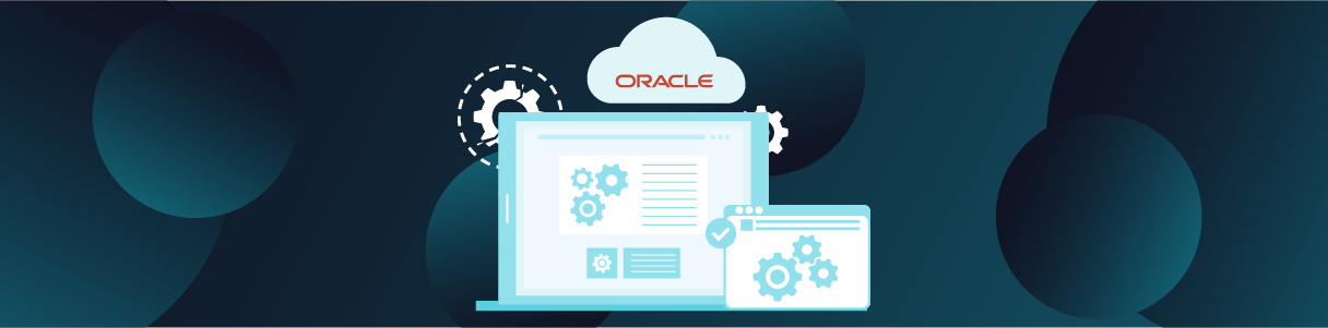 Laptop displaying Oracle EPM cloud integration and settings.