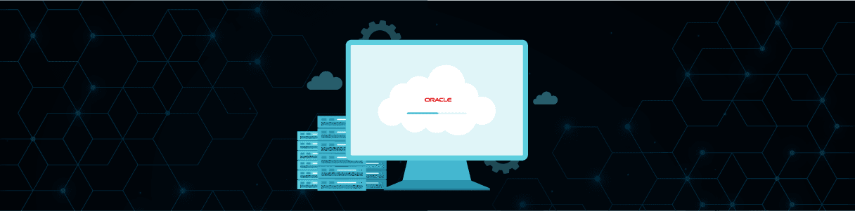 Computer screen displaying Oracle cloud upload progress.