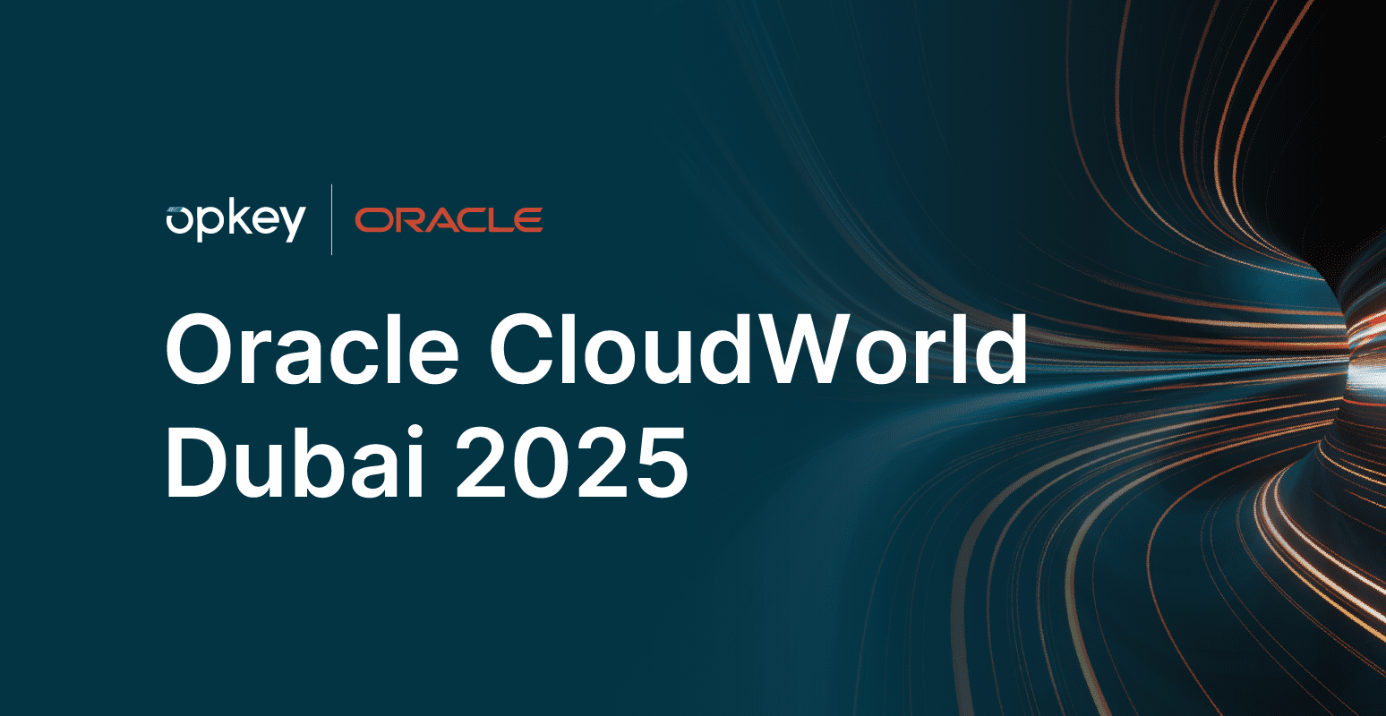 Oracle CloudWorld Dubai 2025 logo with abstract background