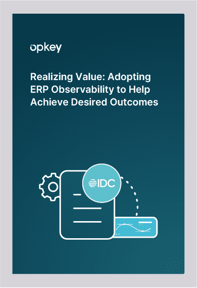 Infographic: Achieving desired ERP outcomes through observability. IDC logo.