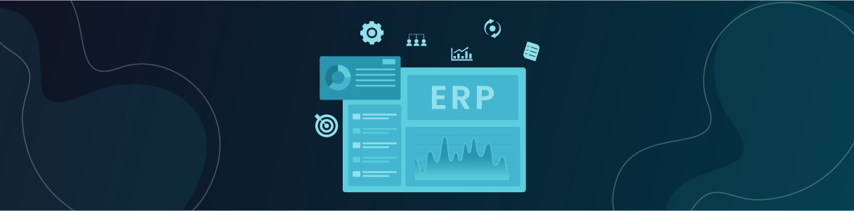 ERP dashboard showing key metrics and data integration. Oracle EBS and Fusion integration.